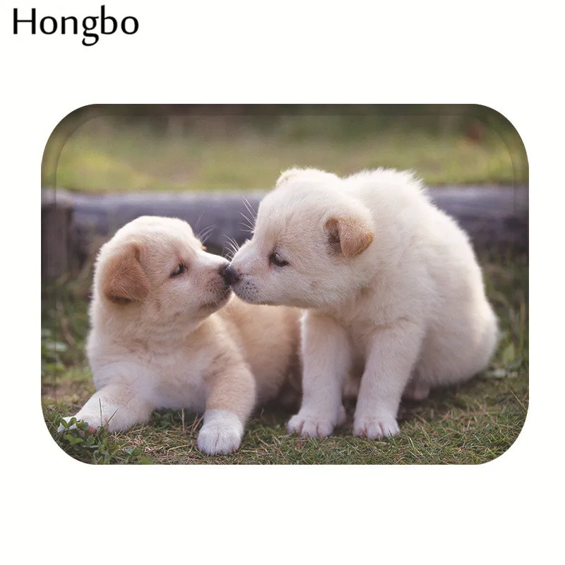 Hongbo модный Придверный коврик в виде милых животных, фланелевый Придверный коврик для входной двери с милыми собаками, домашние уютные ковры, домашний декор, кухонные коврики