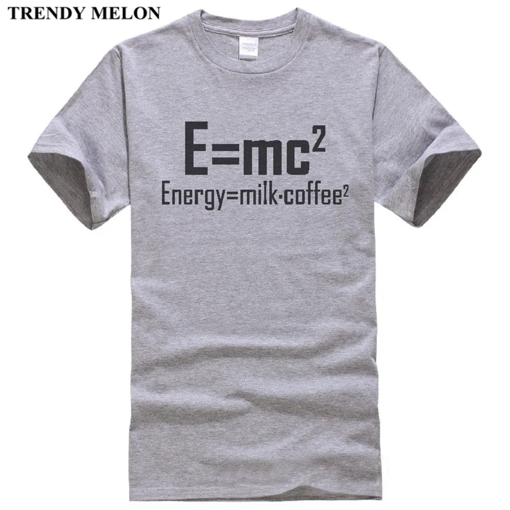 Мода дыни Для мужчин футболка E = MC2 Смешные физики Эйнштейн хлопковые футболки