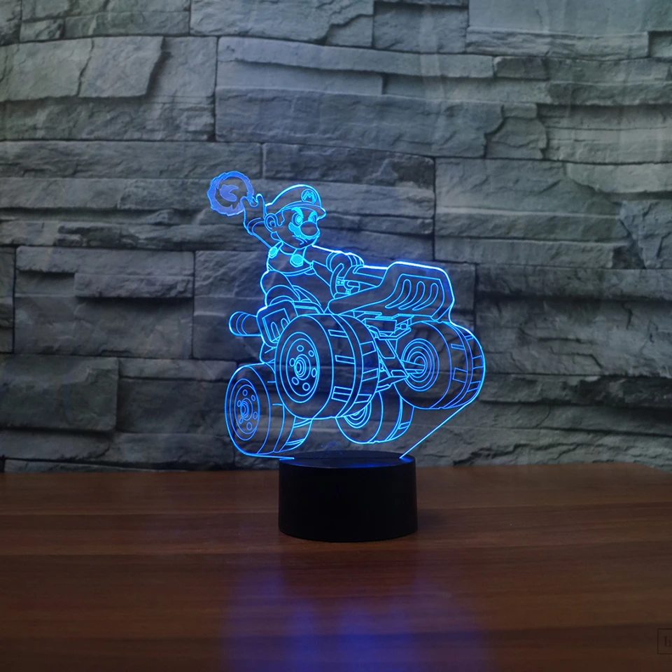 

Led 3D Creative 7 Color Change Cross-country Motorcycle Night Light Bedside Cartoon Desk Lamp Home Lighting Luminaria Kids Gifts