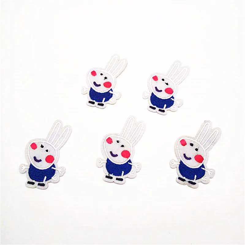 10Pcs Pink Pig Embroidered Patches For Clothing DIY Stripes Applique Clothes Stickers Iron on Creative Badge Pattern Sticker | Дом и сад