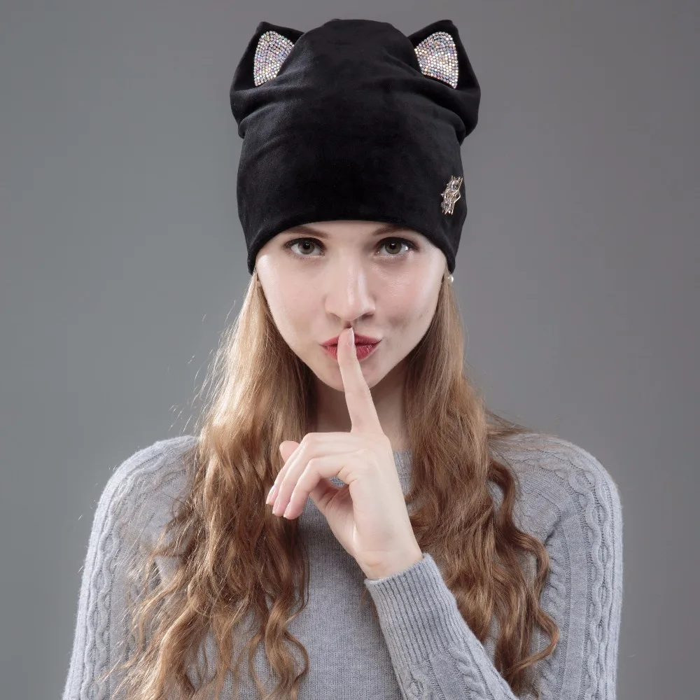 OHCOXOC новый дизайн женские шапочки Skullies для девушек милая Осень-зима шапка с