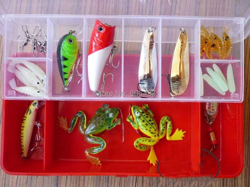 

Lots Of Fishing Lures Pencil Minnow Popper Spank Frog Wire Bait Crankbait Grub Baits/Tackle Free shipping