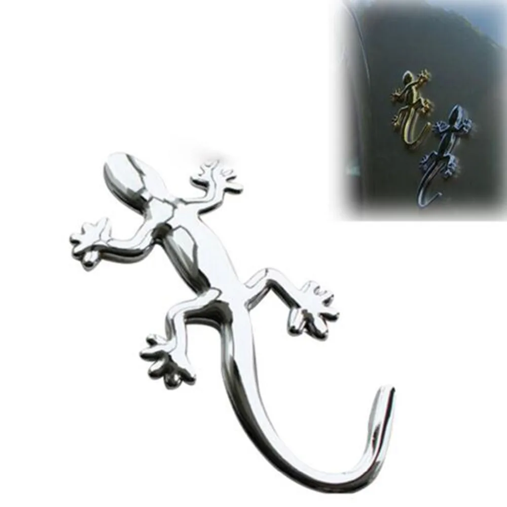 1Pcs 3D Silver Lizard Gecko Badge Emblem Sticker Car Decal Personality motor car modification For All | Автомобили и мотоциклы