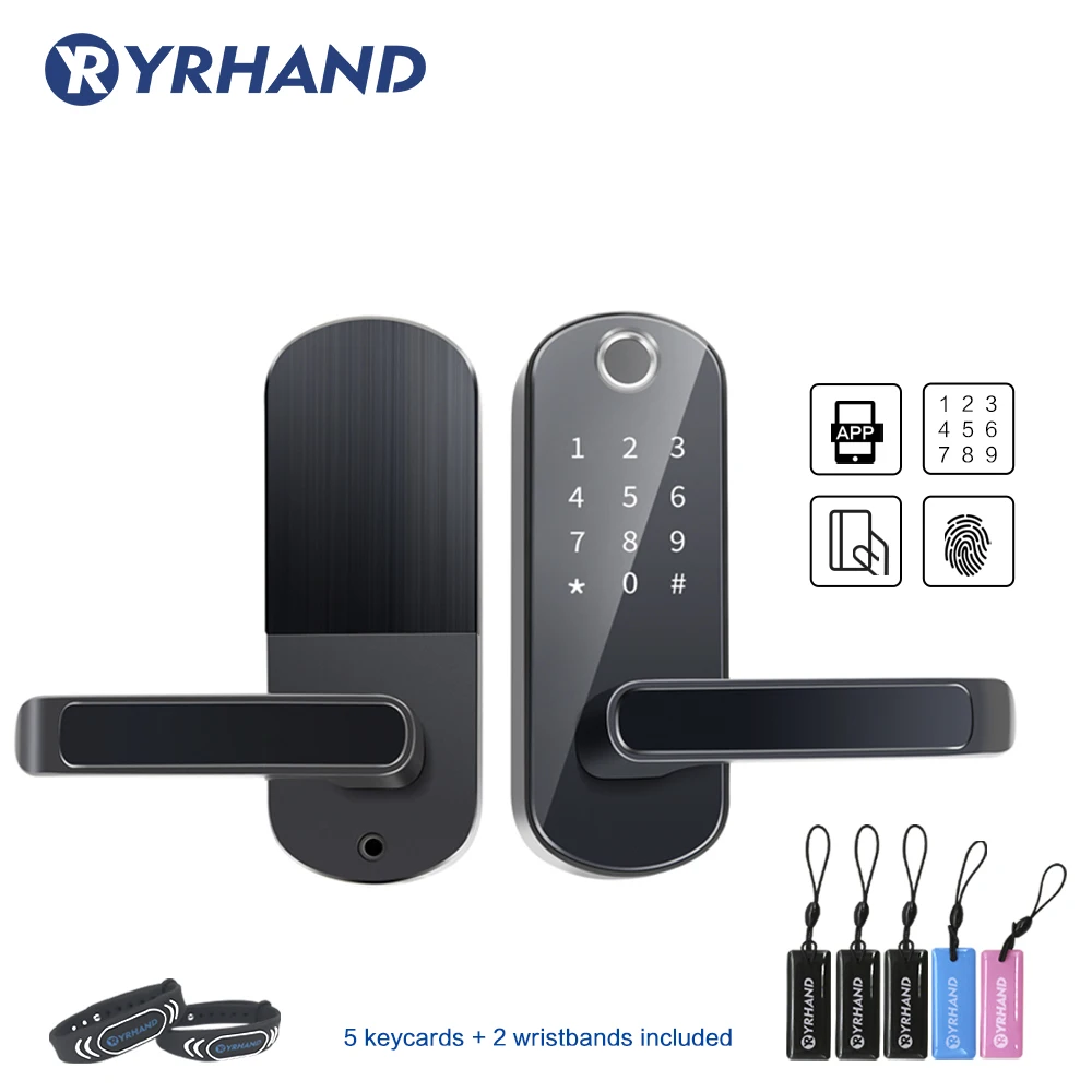 Бесключевой биометрический дверной замок отпечатков пальцев водонепроницаемый