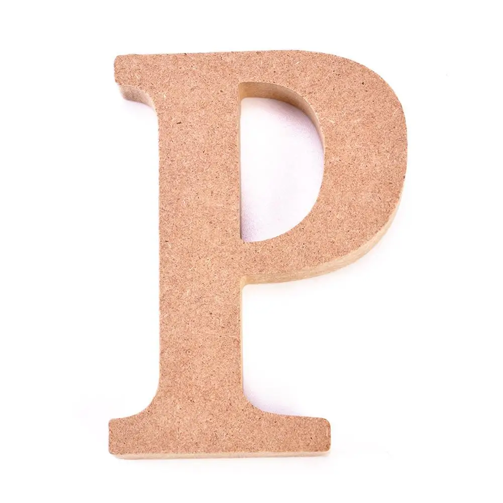 P DIY 26 больших A-Z Алфавит украшения деревянные поделки инновационные DIY буквы Украшения настольные орнаменты свадебное украшение Вечерние - Цвет: P