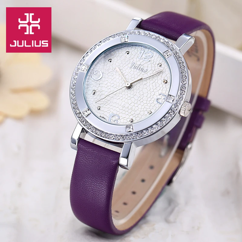 Часы наручные Julius женские элегантные модные роскошные с браслетом из