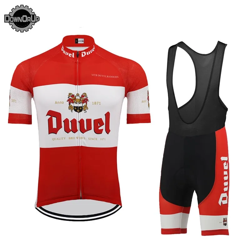 men DUVEL пивной мужской набор для велоспорта красная одежда для велоспорта Pro Team 9D гелевая дышащая подкладка MTB дорожный горный велосипед одежда для гонок - Цвет: men