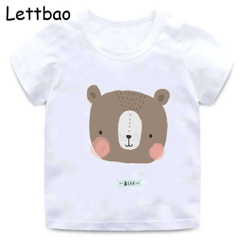 Kawaii/футболка для девочек с принтом медведя и русалки; От 2 до 12 лет забавная повседневная детская одежда с героями мультфильмов; летняя белая футболка для маленьких принцесс в стиле Харадзюку