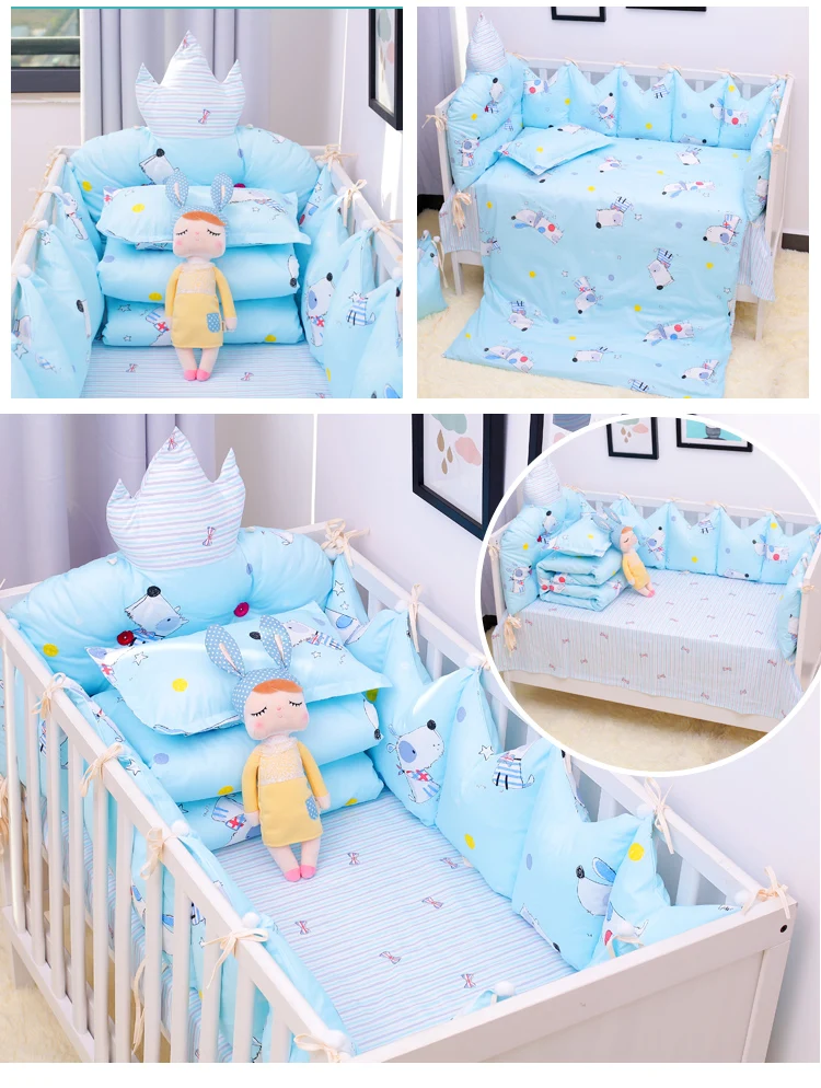 7 шт./компл. печать детская кроватка Постельное белье Одеяло s для младенцев