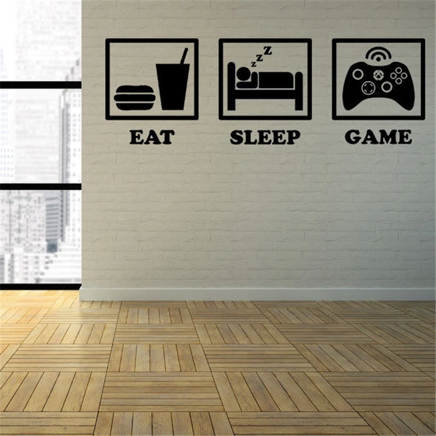 Eat Sleep игры XBOX контроллер игровой наклейки на стены искусства декоративные для