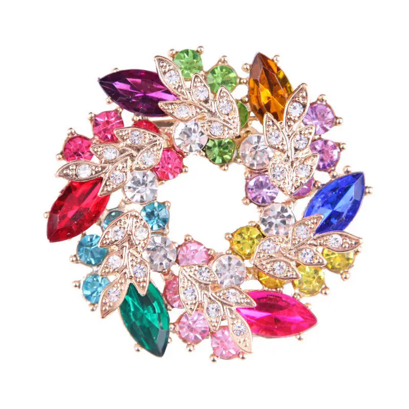 1 шт. модные женские броши для шарфа модный прозрачный кристалл Стразы золотого