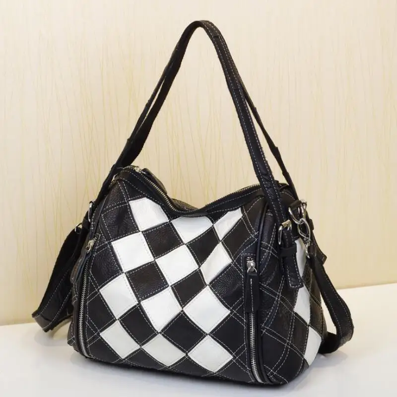 K435 Black N White CHSANATO роскошные сумки для женщин Дизайнер Высокое качество Красочные Натуральная кожа геометрические молнии сумка для девочек - Цвет: K435 Black N White