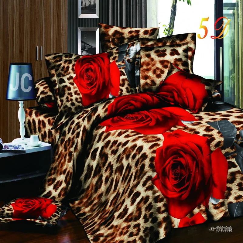 UNIKEA Home textiles новая Красная роза 3D хлопок Постельное бельё постельное белье