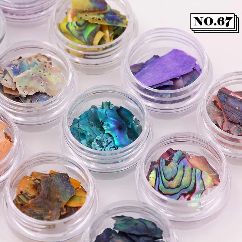 12 цветов/Набор 3D натуральная Морская ракушка Шарм Дизайн ногтей Abalone гравий украшения ломтик DIY салонные инструменты для наклейки ногтей цветной камень
