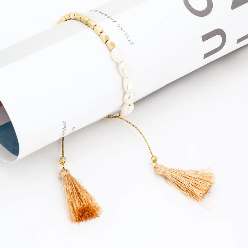 Женский браслет с искусственным жемчугом браслеты подвесками и кисточками pulseira