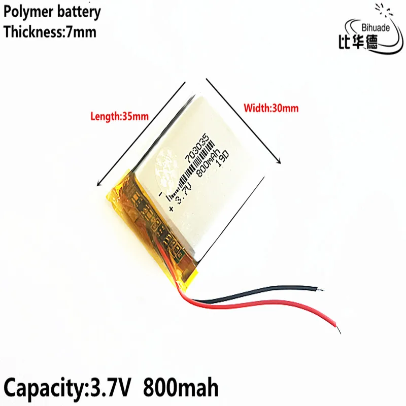 Liter energy battery Good Qulity 3.7V 800mAH 703035 Polymer lithium ion / Li-ion for tablet pc BANK GPS mp3 mp4 | Электроника