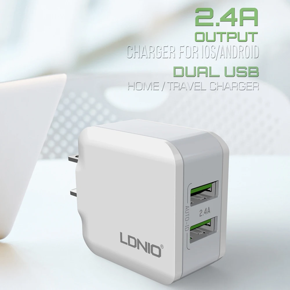 LDNIO двойное USB портативное зарядное устройство для мобильного телефона US Plug с