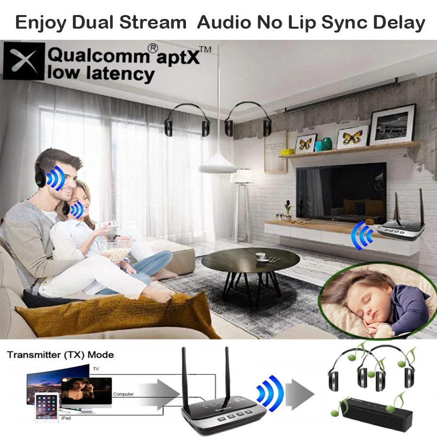 Большой диапазон NFC Bluetooth 5 0 передатчик приемник аудио адаптер APTX HD и низкая