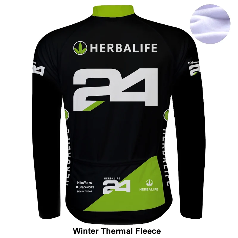 HERBALIFE 2021 зимняя длинная профессиональная Теплая Флисовая велосипедная Джерси