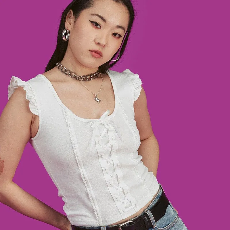 Женские винтажные футболки в стиле Харадзюку белые и черные топы однотонные