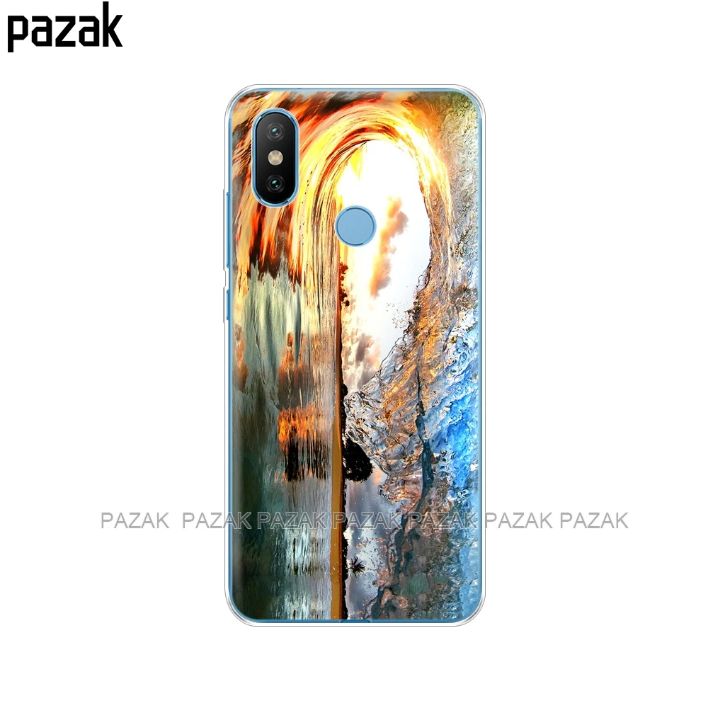 Силиконовый чехол для Xiaomi Mi 8 8SE A1 A2 5 5S 5X 6 Mi5 MI6 NOTE 3 MAX Mix 2 2S серфинг закат