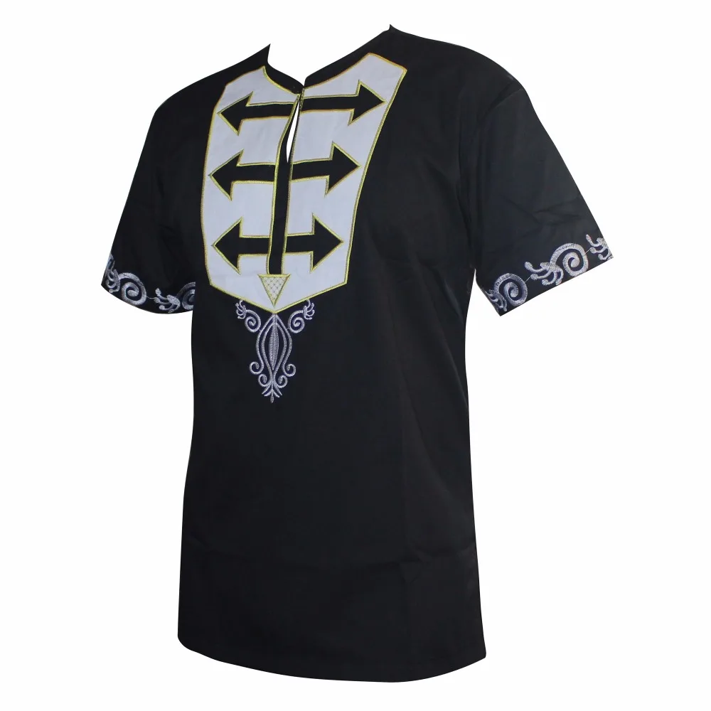 Dashikiage Африканский вышитый тонкий хиппи Топ dashiki для мужчин короткий рукав Анкара Высокое качество футболки