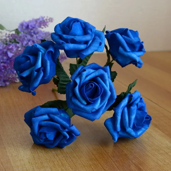 Royal Blue 72 шт. мятный зеленый искусственные цветы свадебные букет свадебные декоративные цветы домашний декор мятный Свадебный центральный - Цвет: Royal Blue