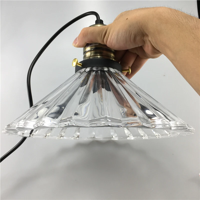 Креативный подвесной светильник в стиле зонтика ретро прозрачный стеклянный