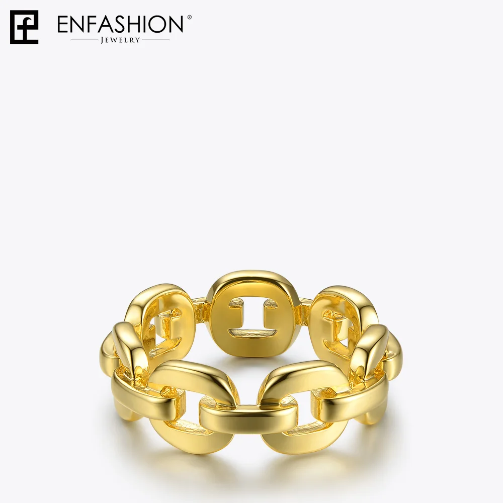 Enfashion кольцо на цепочке из чистой формы для мужчин золотого цвета женские кольца для женщин модные ювелирные изделия Bague Femme Homme Ringen RF184006