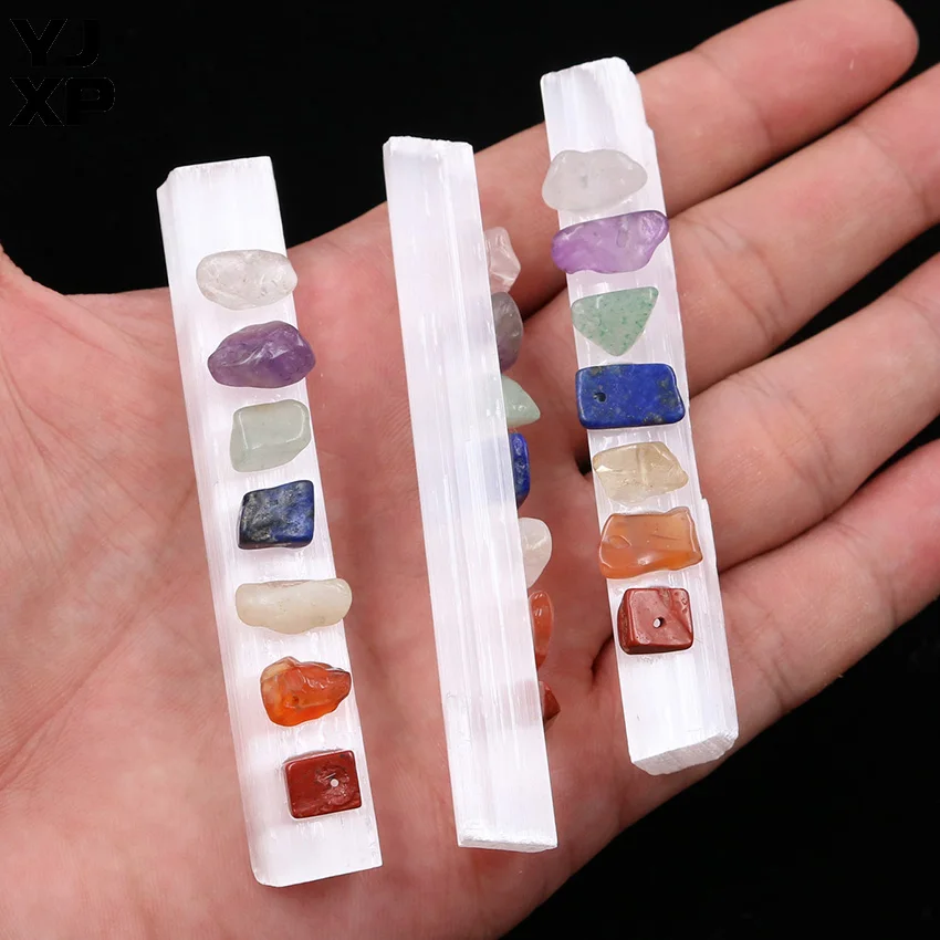 YJXP 1 шт. натуральные грубые Кристаллы из гипса палочки селенита 7 чакр камень для