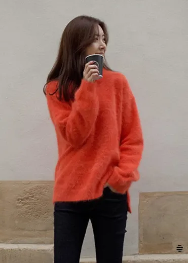 2021 New Genuine Mink Cashmere Sweaters Women Winter Warm Soft Fluffy 100% Sweater Pullovers Free Shipping JN607 | Женская одежда