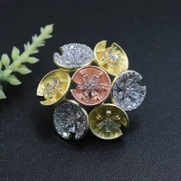 lanyika fashion jewelry graceful lucky petunia sunny flower micro paved sandblast brooch pin for engagement luxury bridal gift