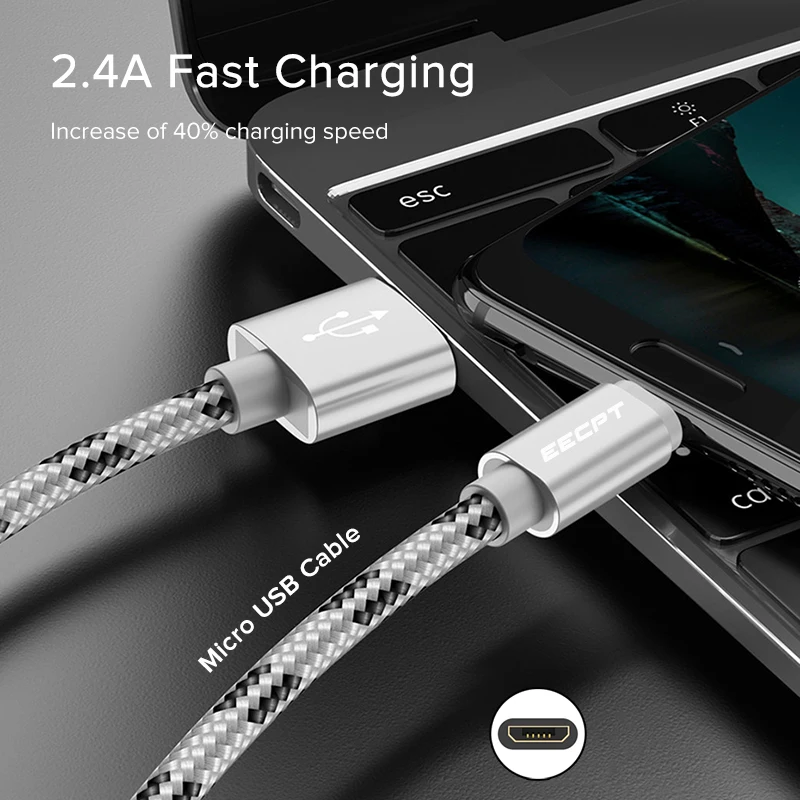 Кабель Micro USB EECPT 2.4A мобильный телефон зарядное устройство кабель для быстрой