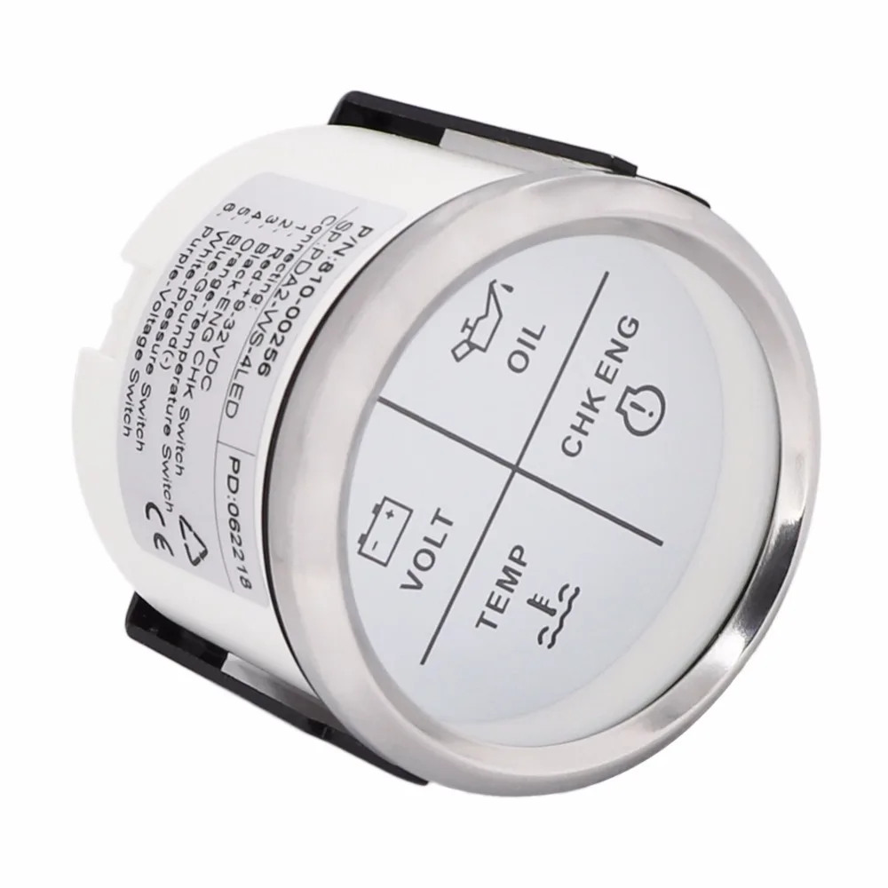 Универсальный светодиодный Манометр 52 мм 4 индикатор с вольтметром давления