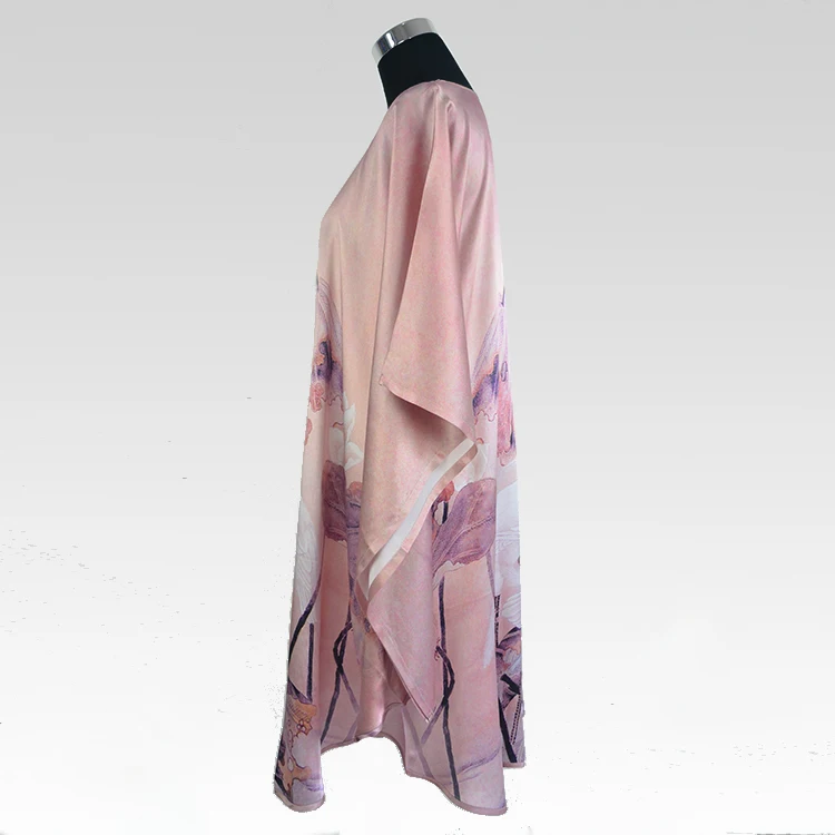 Шелковые пижамы платье 100% чистого шелка для женщин платья цветочным набивным