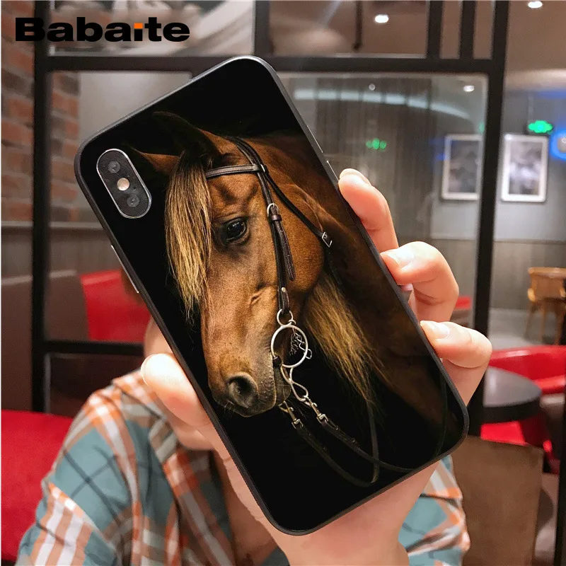 Фредерик красавица лошадь ТПУ черный чехол для телефона iphone X XS MAX 8 7 6S Plus 5S SE XR
