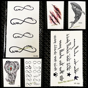 Лидер продаж, временная татуировка-наклейка с рисунком бесконечности для мужчин и женщин, татуировка для шеи и рук, водонепроницаемые Имитационные татуировки для боди-арта, наклейки GAQ086