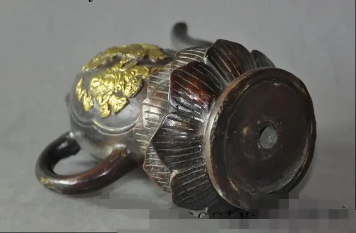 Китай китайский бронзовый свинка Лотос мальчик статуя Фантастические Рисовое