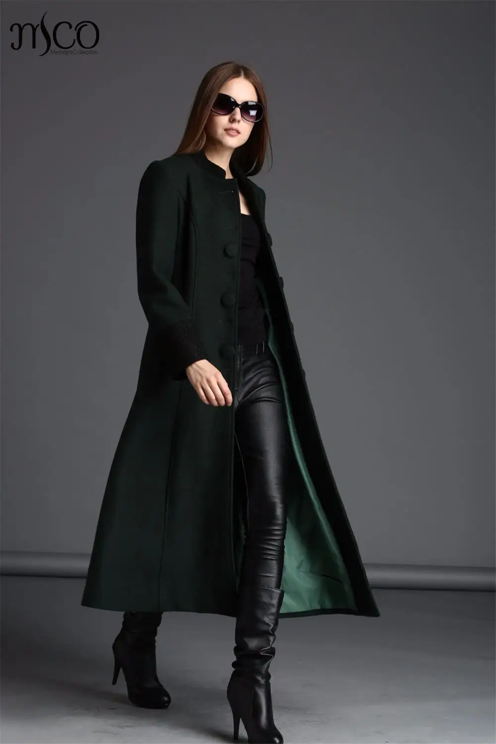 2016 Новое поступление Для женщин кашемир Тренчи для Зима Благородный длинная