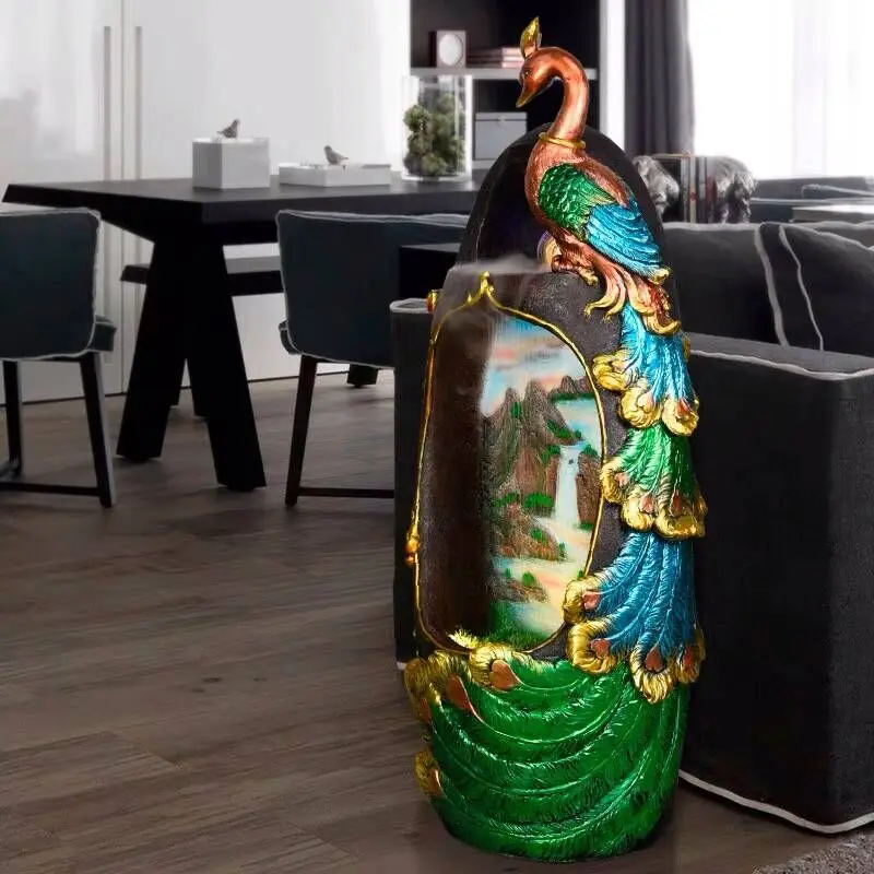 Фонтан для воды в Европейском стиле украшение дома увлажнитель павлин