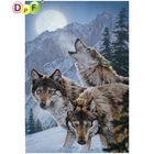DPF волк на заснеженной горе. Квадратный домашний декор, алмазная вышивка, алмазная живопись, вышивка крестиком, Алмазная мозаика