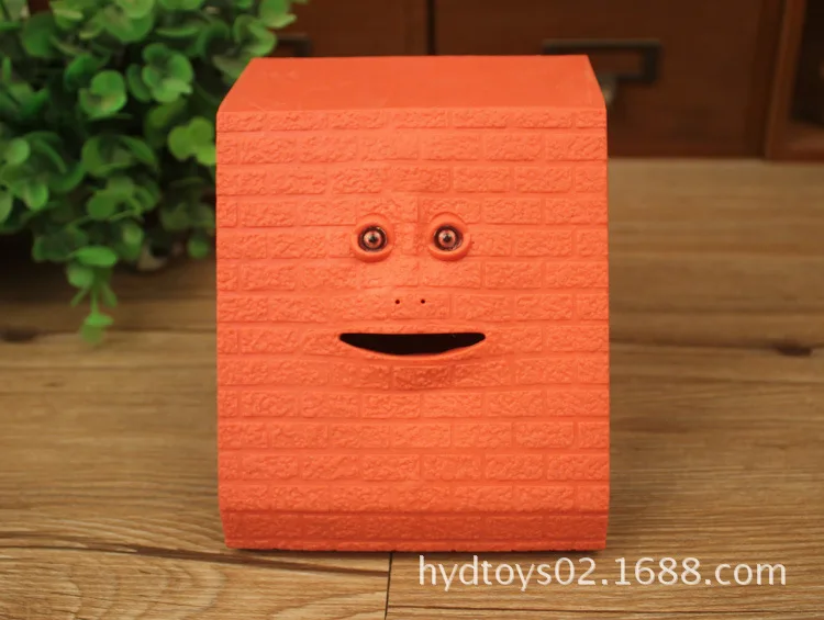 Креативная копилка для лица, копилка для лица, копилка, Alcancia Moneybox, 3D Bump Brick, для лица, экономия денег, коробка для монет, Подарочные фигурки, миниатюры - Цвет: Красный