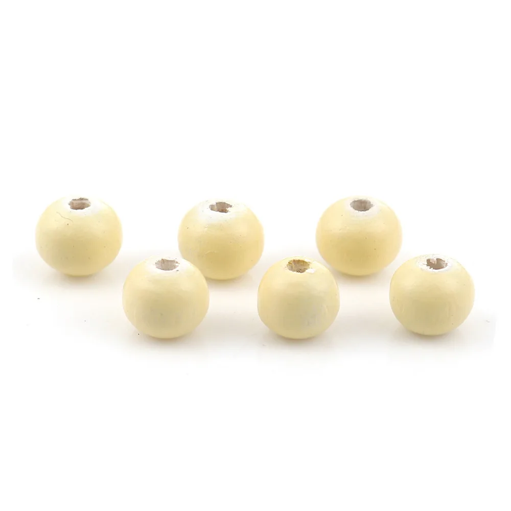 DoreenBeads деревянные бусины Круглые светло-зеленый бежевый около 7 мм (2/8 &quot) Диаметр