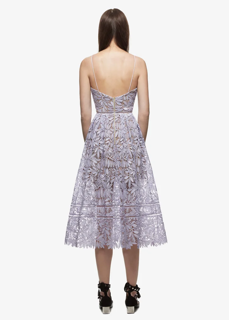 Платье кружевное вязаное крючком с V-образным вырезом | Женская одежда