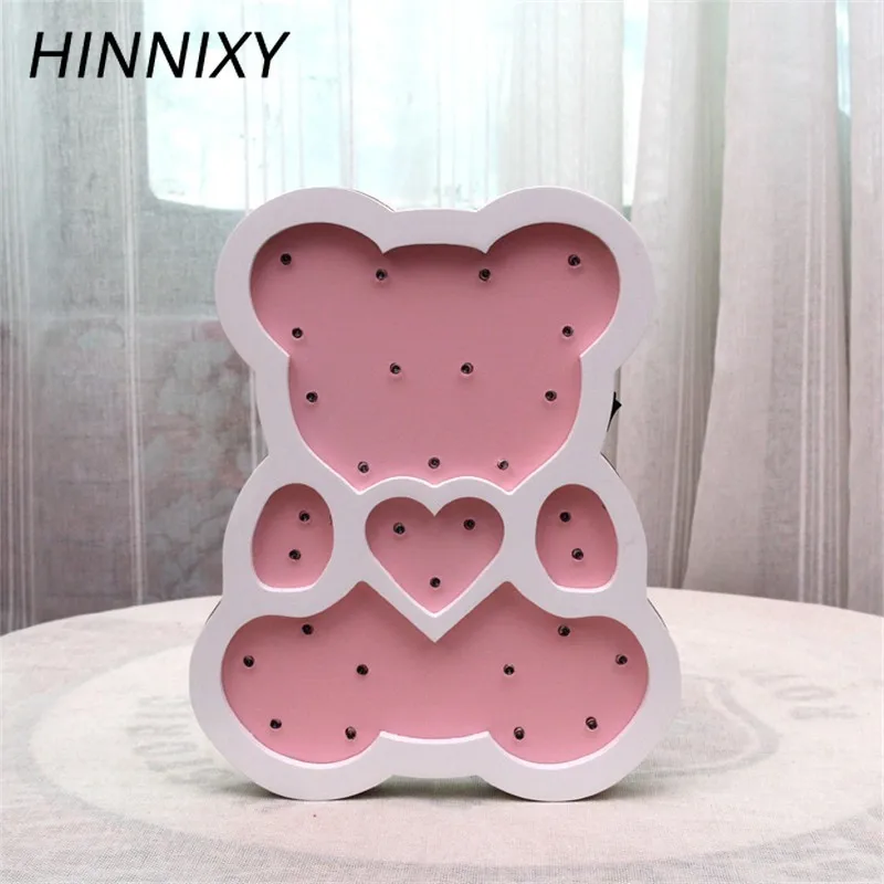 Hinnixy мультяшный медведь Ночная лампа детские ночные светильники детская