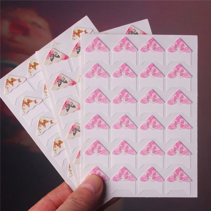 1 страница (24 шт.) Фотоальбом скрапбук бабочка Угловые протекторы сделай сам