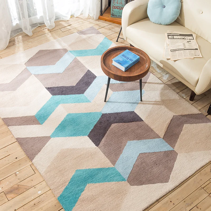 Диван с геометрическим рисунком ковровое покрытие синий коврик для ног двери