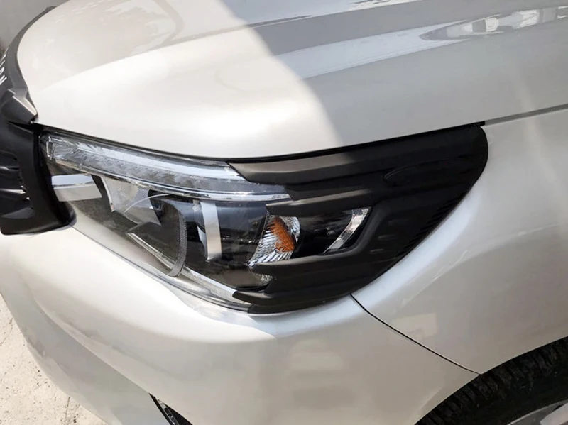 Подходит для Toyota Hilux Revo 4 Doors ABSCar, аксессуары, передний головной светильник, налобный фонарь, светильник с ушками, декоративная отделка, 2 шт