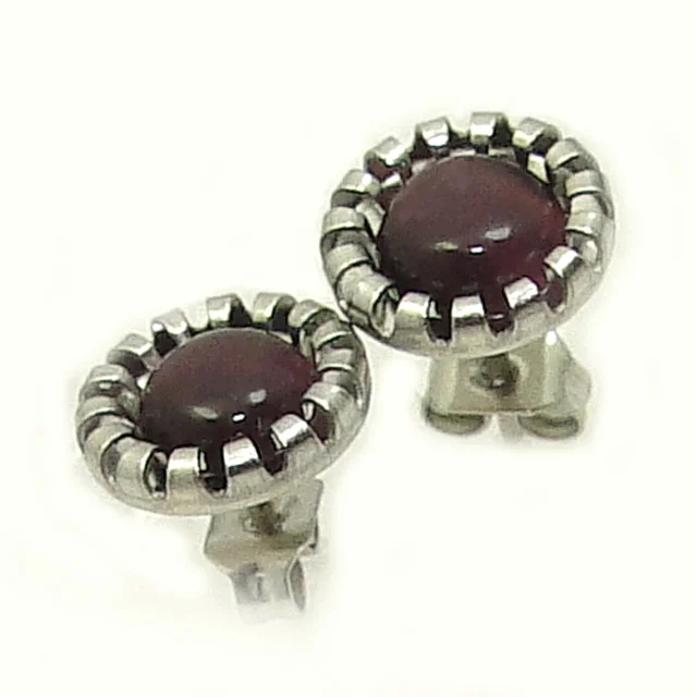 purple stone DICAYLUN серьги-гвоздики из нержавеющей стали Кошачий глаз зеленый синий белый опал серьги хирургическая сталь круглые ювелирные изделия Модные женские подарки - Окраска металла: purple stone