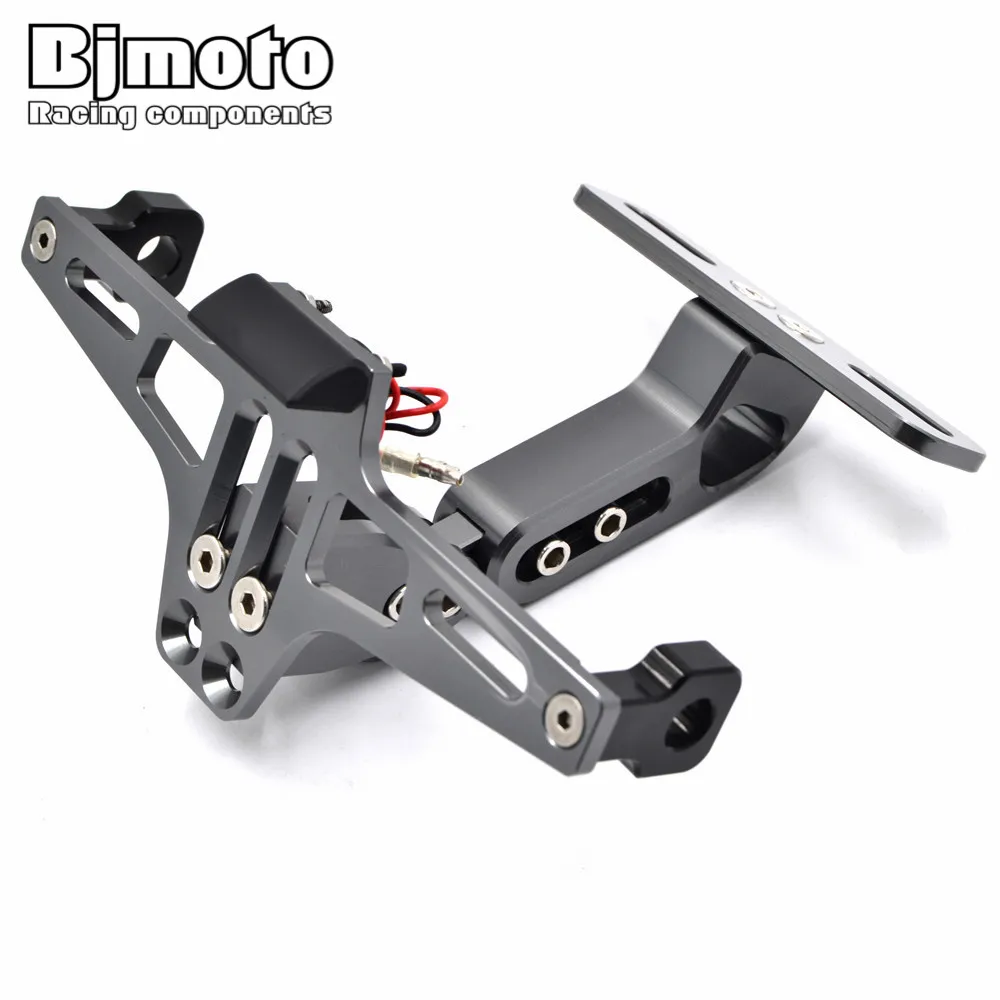 

BJMOTO Universal Motorcycle LED Light Adjustable Multi-angle Fender Eliminator License Plate Bracket Holder Tidy Tail